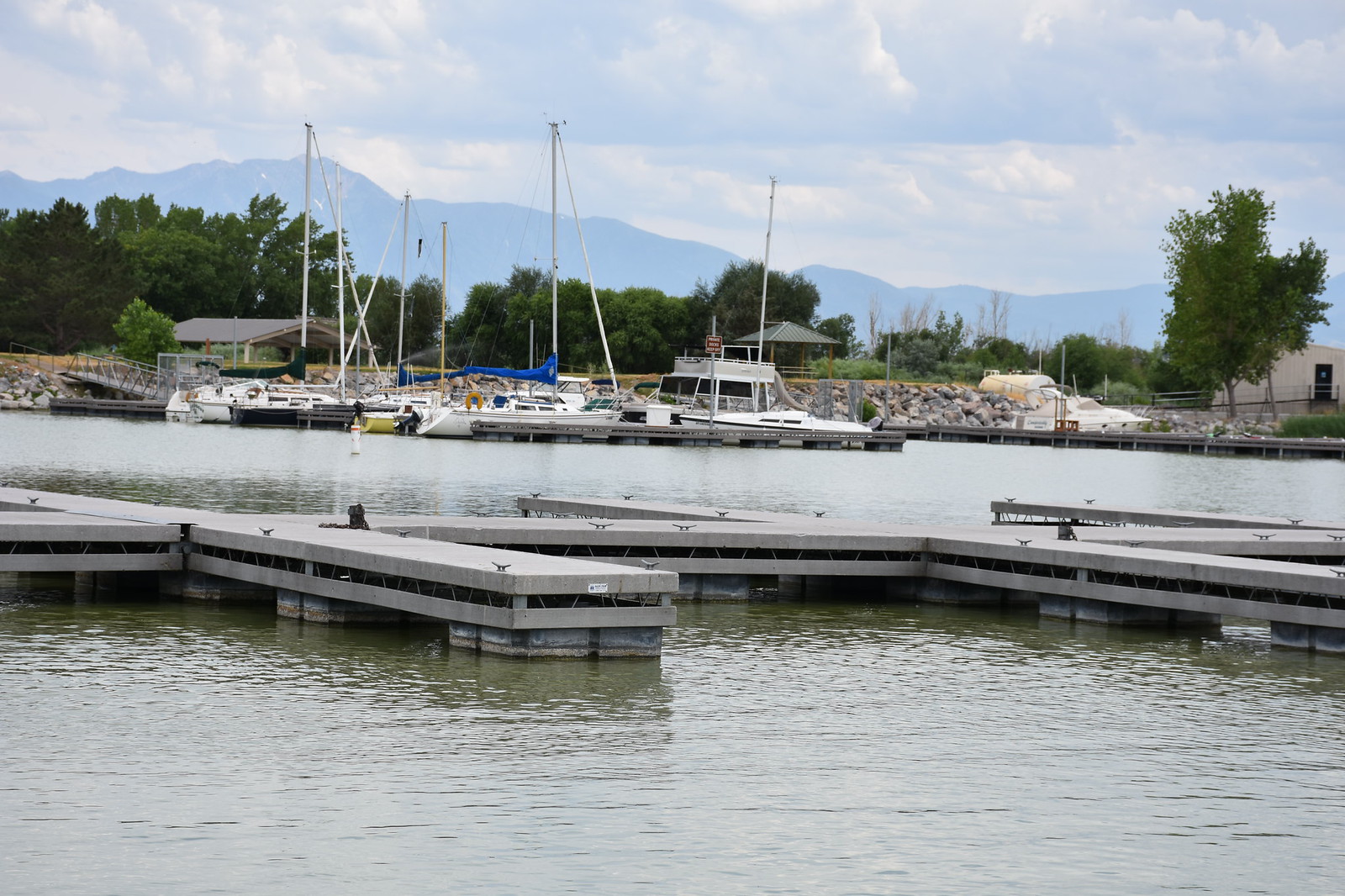 Dock at Utah Lake Project a Limnocorral System in Provo, Utah