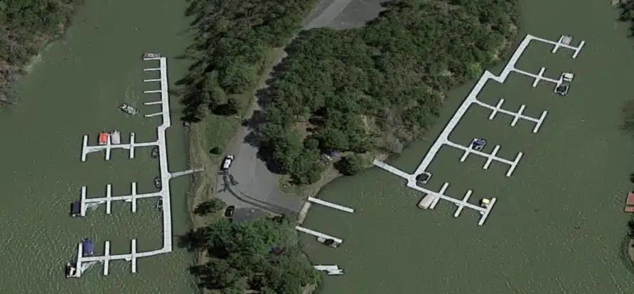 Sleepy Hollow lake Marina project arial view.